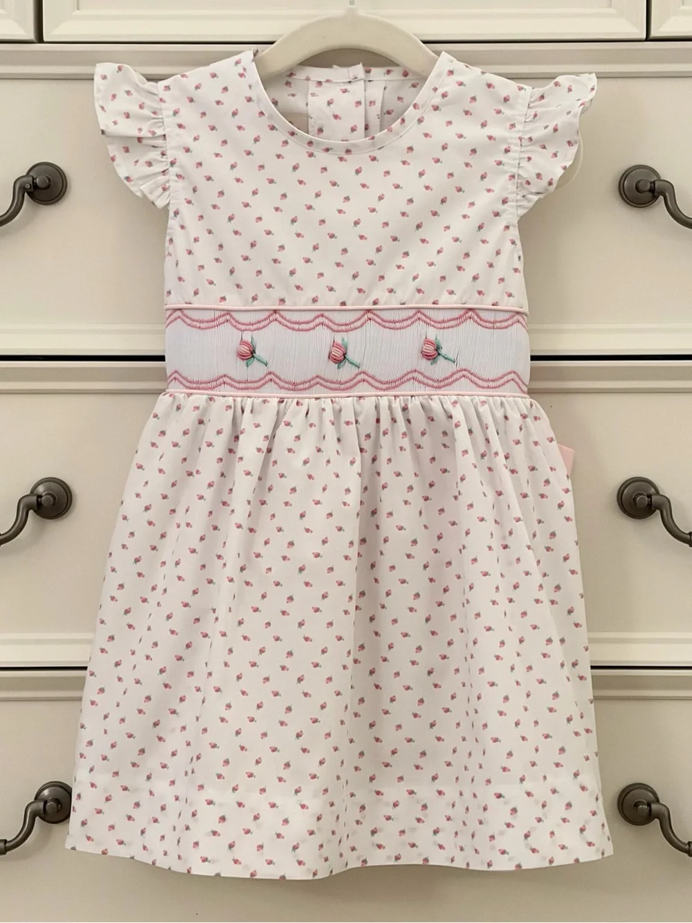 EUC The Beaufort Bonnet Company Port Royal Rosebud Smocked Dress Size 4T